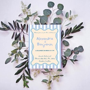 Hand drawn Wedding Invitation template, Hand drawn scribble illustrated Fun Wedding Invite, Instant downloadable editable template