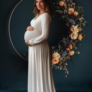 Maternity Photography Magic: Floral Ring Digital Overlays & Backdrops Bundle 10 Floral Ring Digital Backdrops Backdrop for Photoshop