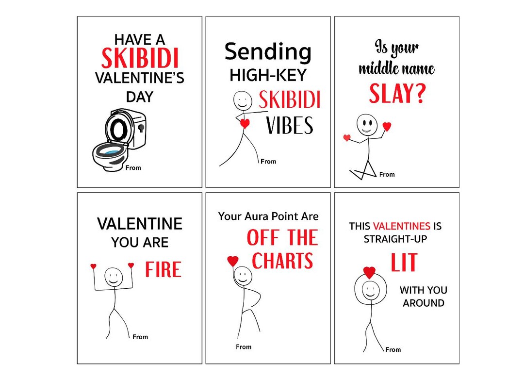 Slang Kids Valentine's Day Cards Get Z Funny Printable Classroom ...