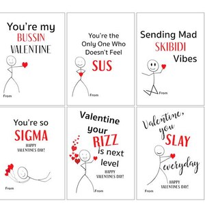 Slang Kids Valentine&#39;s Day Cards Get Z Funny Printable Classroom Valentine Teen Tween School Valentines Boys Valentines Funny Valentine Card