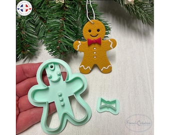 Christmas Gingerbread Man Cookie Cutter, Polymer Clay Craft, Christmas Clay Cutter