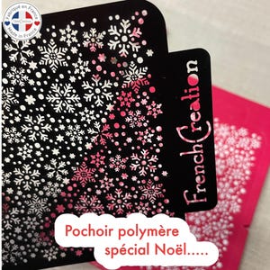 Texture stencil for polymer clay CHRISTMAS pattern, texture sheet for polymer clay in soft and resistant PVC