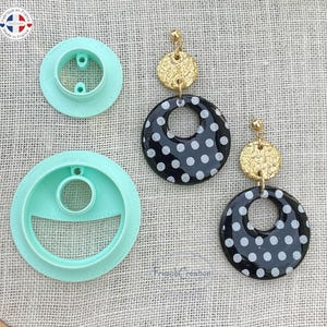 Double round polymer clay earring cutter,