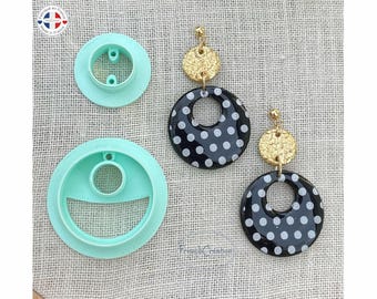 Double round polymer clay earring cutter,