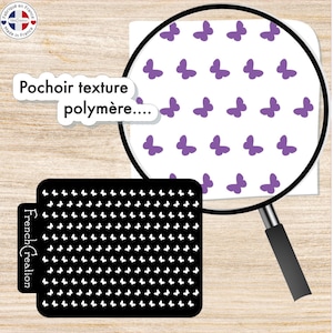 Texture stencil for polymer clay &quot;Butterflies&quot; pattern, texture sheet for polymer clay in soft and resistant PVC