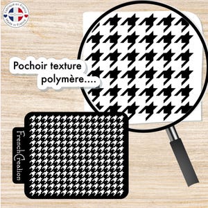 Houndstooth pattern polymer clay texture stencil, flexible and durable PVC polymer clay texture sheet