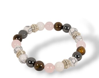 Pulsera elástica con cuentas de piedra natural