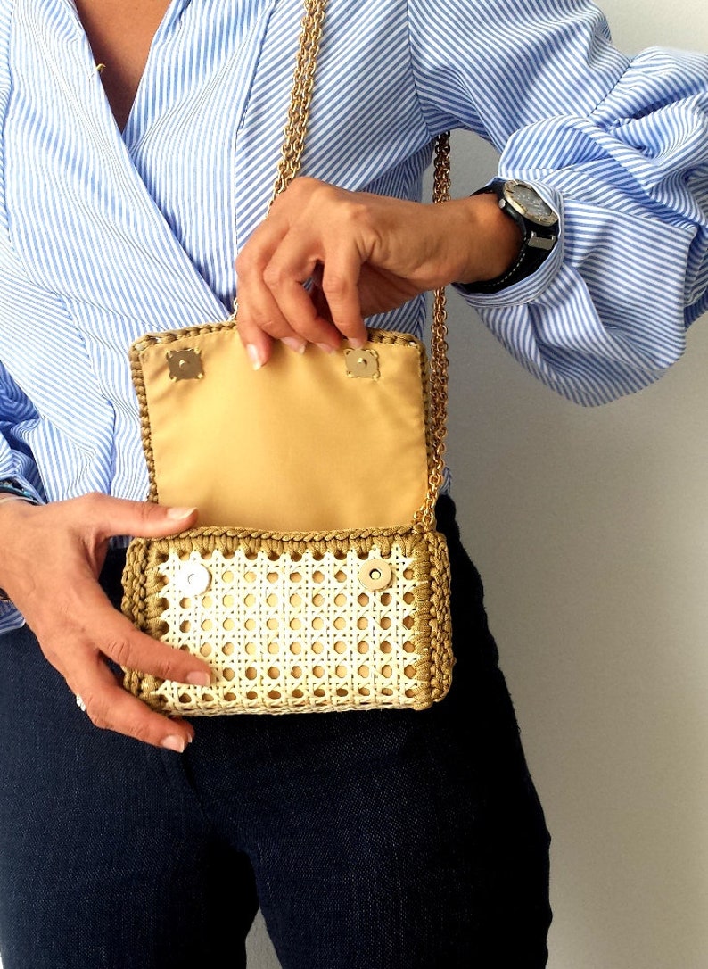 WOOVEN_CANE_ Shoulder_Bag in Natural ColorCrochet_BagDouble Etsy