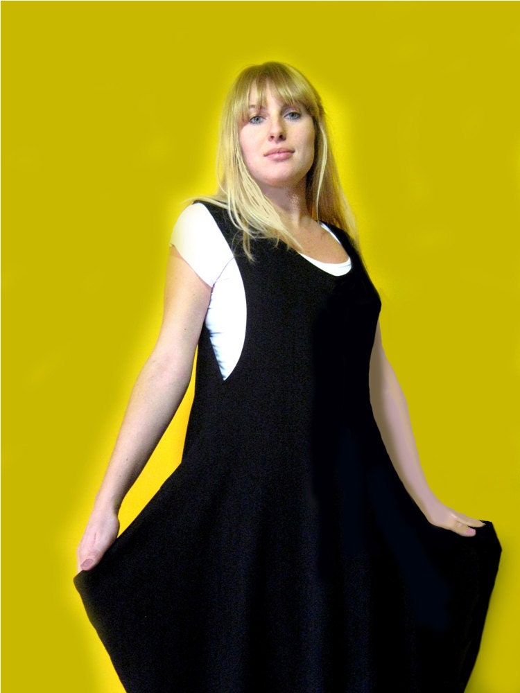 PREGNANCY Loose Black Dress for curvy 