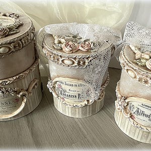 Box // Dose // rund Vintage // Decoupage //Hutschachtel // Aufbewahrung // Shabby