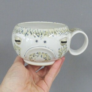 Desert Rain Frog Mug - Grumpy Amphibian handmade coffee mug, Angry but Cute Frog Face Mug