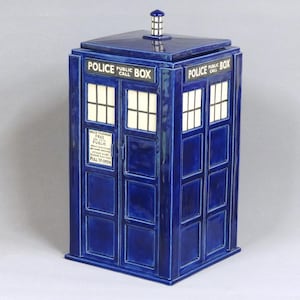 Large TARDIS Jar - Tardis Urn: Made to Order - Handmade Ceramic Container