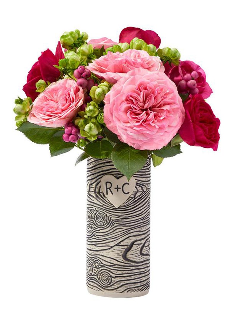 Personalized Faux Bois Porcelain Vase Made To Order image 2