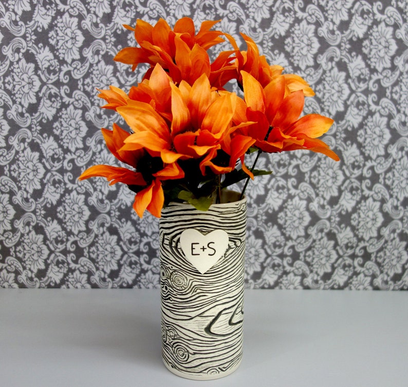 Personalized Faux Bois Porcelain Vase Made To Order image 10