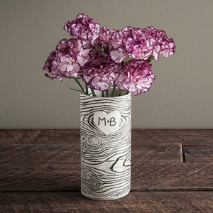 Personalized Faux Bois Porcelain Vase Made To Order image 1