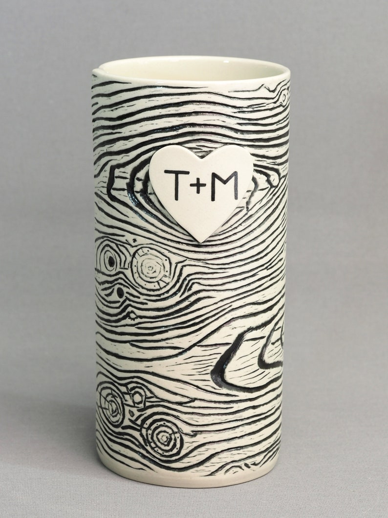 Personalized Faux Bois Porcelain Vase Made To Order image 4