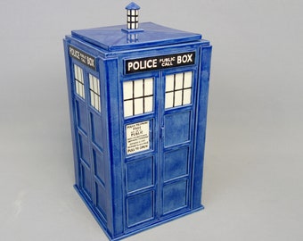 Large TARDIS Jar - Tardis Urn: Made to Order - Handmade Ceramic Container