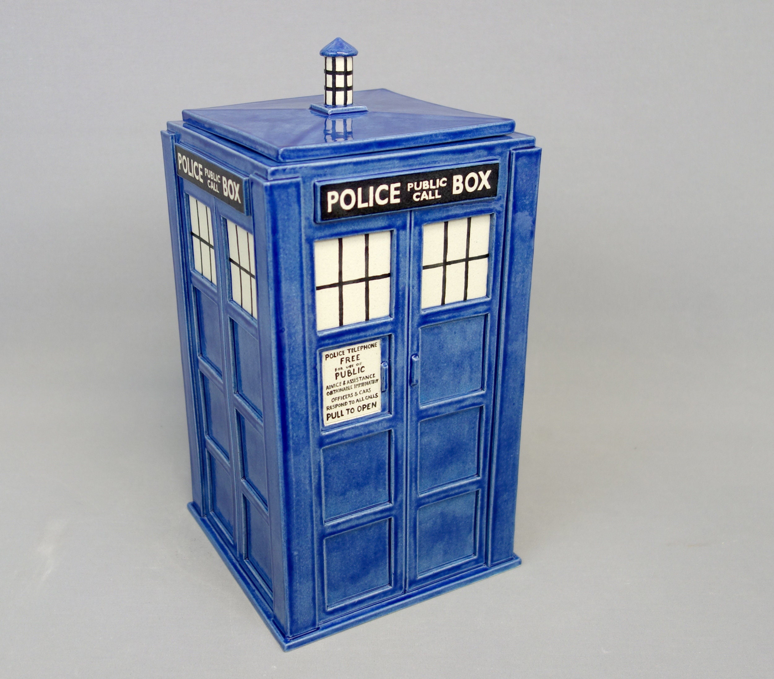 Large TARDIS Jar - Tardis Urn: Made to Order - Handmade Ceramic Container
