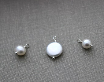 Add a small pearl  charm to a necklace or bracelet in my shop