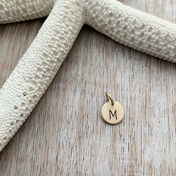 Add a tiny 14k Gold Filled Initial Charm to Any Charm Necklace in My Shop