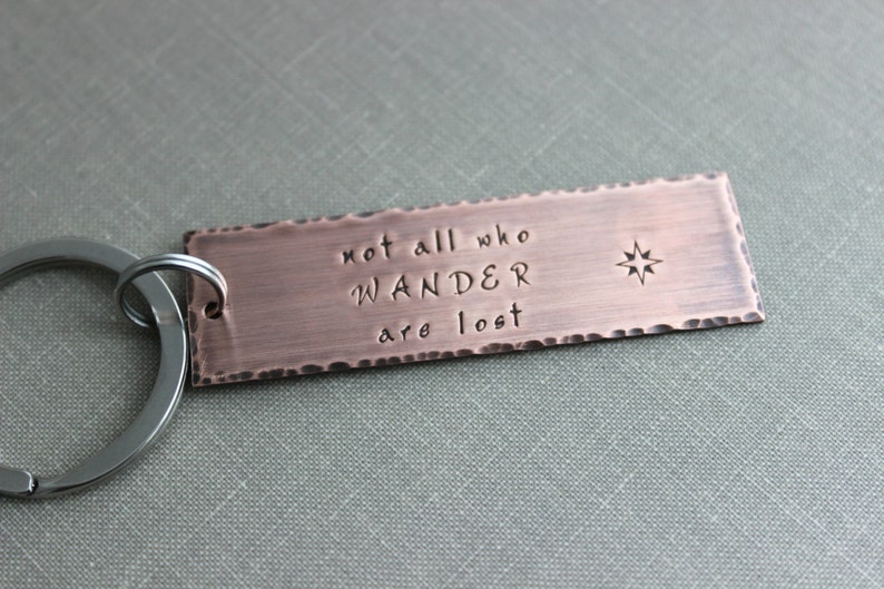 Glass Dome Keychain - 'Not All Who Wander Are Lost' Lord Of The Rings Inspired Jewelry Key Ring Gift