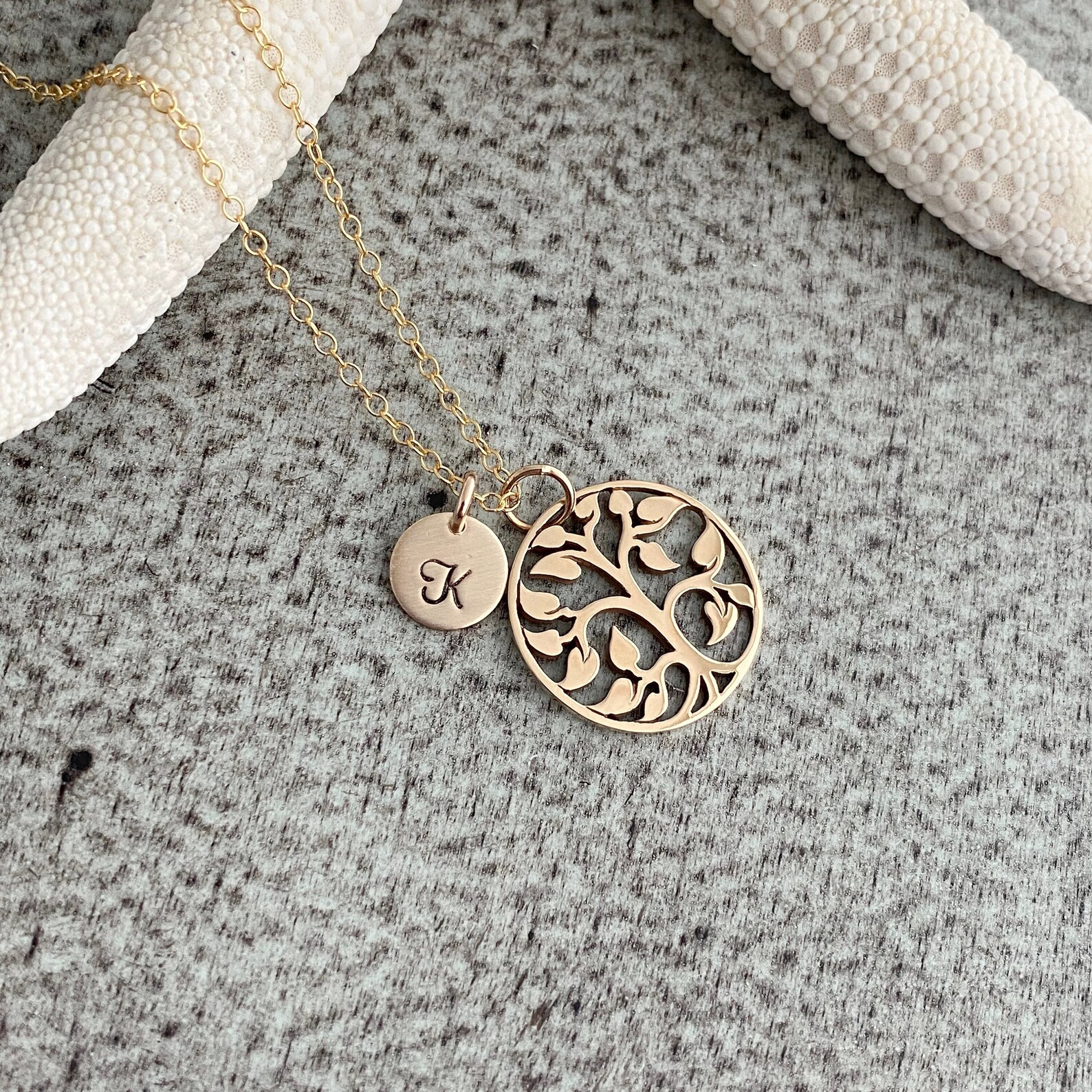 Personalized Bronze Family Tree Necklace 14k Gold Filled Etsy