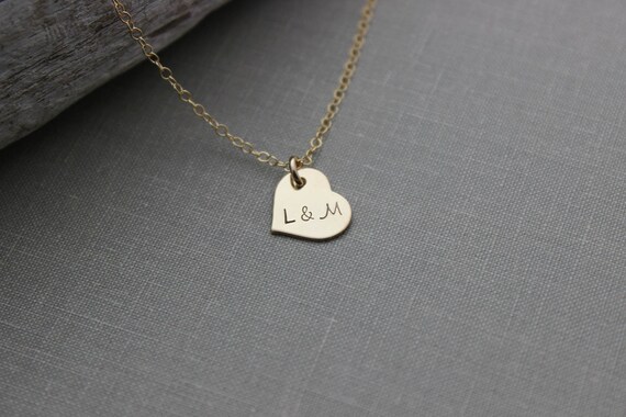 Couples initial heart necklace discount