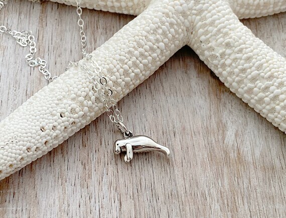 Manatee Charm Pendant Necklace Sterling Silver - Chain included Manatee Charm Pendant Necklace Sterling Silver - Chain included
