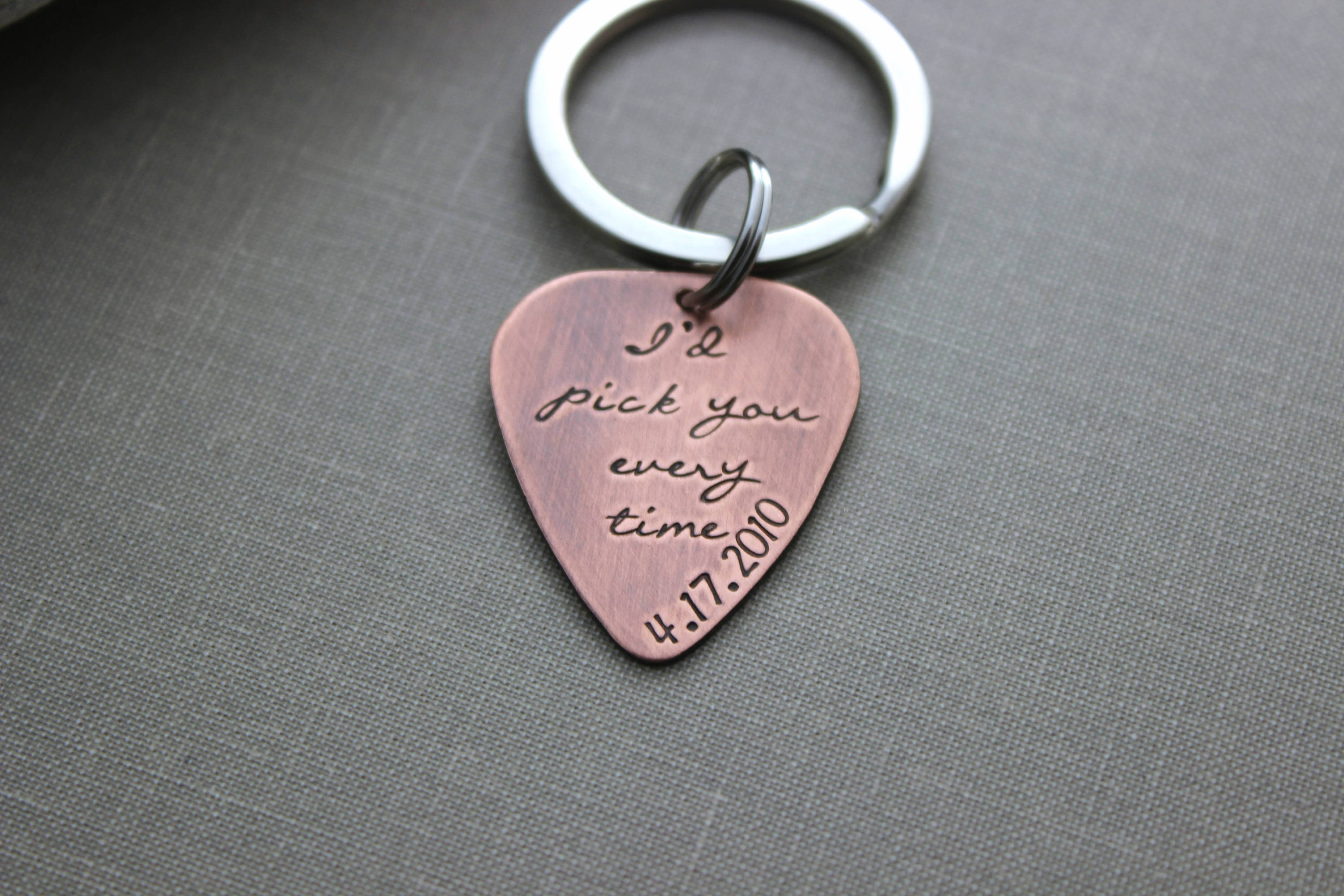 I pick you guitar pick keychain sale