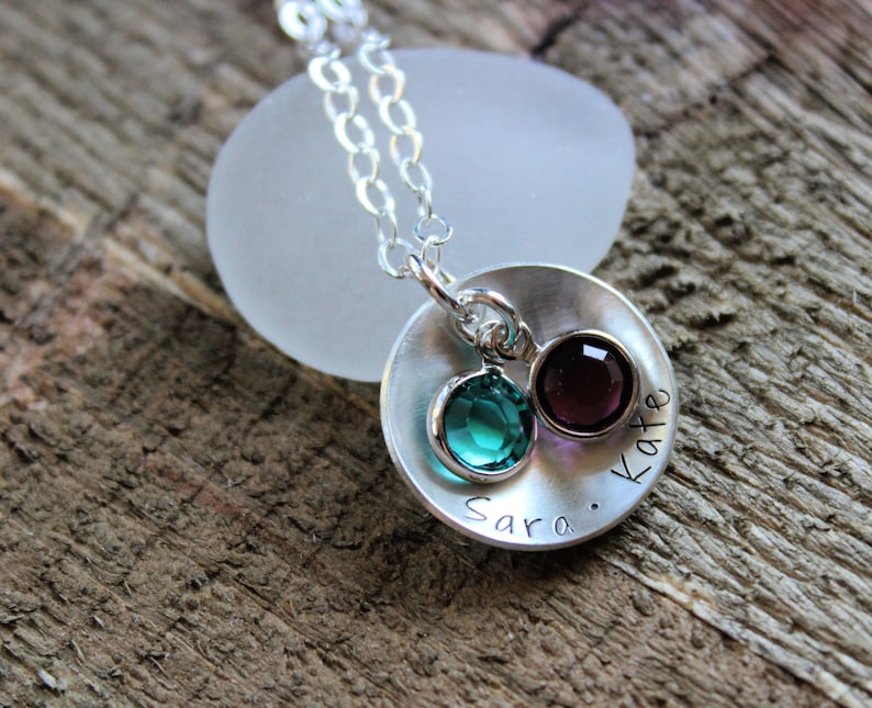 Sterling Silver Childrens Names Necklace Mommy Jewelry Etsy