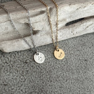 Zodiac Constellation Necklace - Birthday Gift for her - message card horoscope necklace Pewter and stainless steel silver or gold
