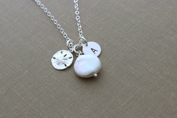 Items similar to Personalized Charm Necklace with Sterling Silver Sand ...
