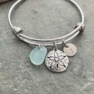 Sand Dollar Charm Bracelet, Stainless Steel Adjustable Bangle With ...