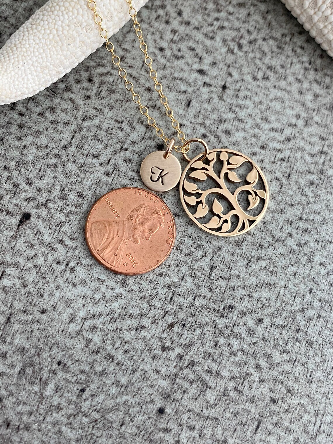 Personalized Bronze Family Tree Necklace 14k Gold Filled Etsy