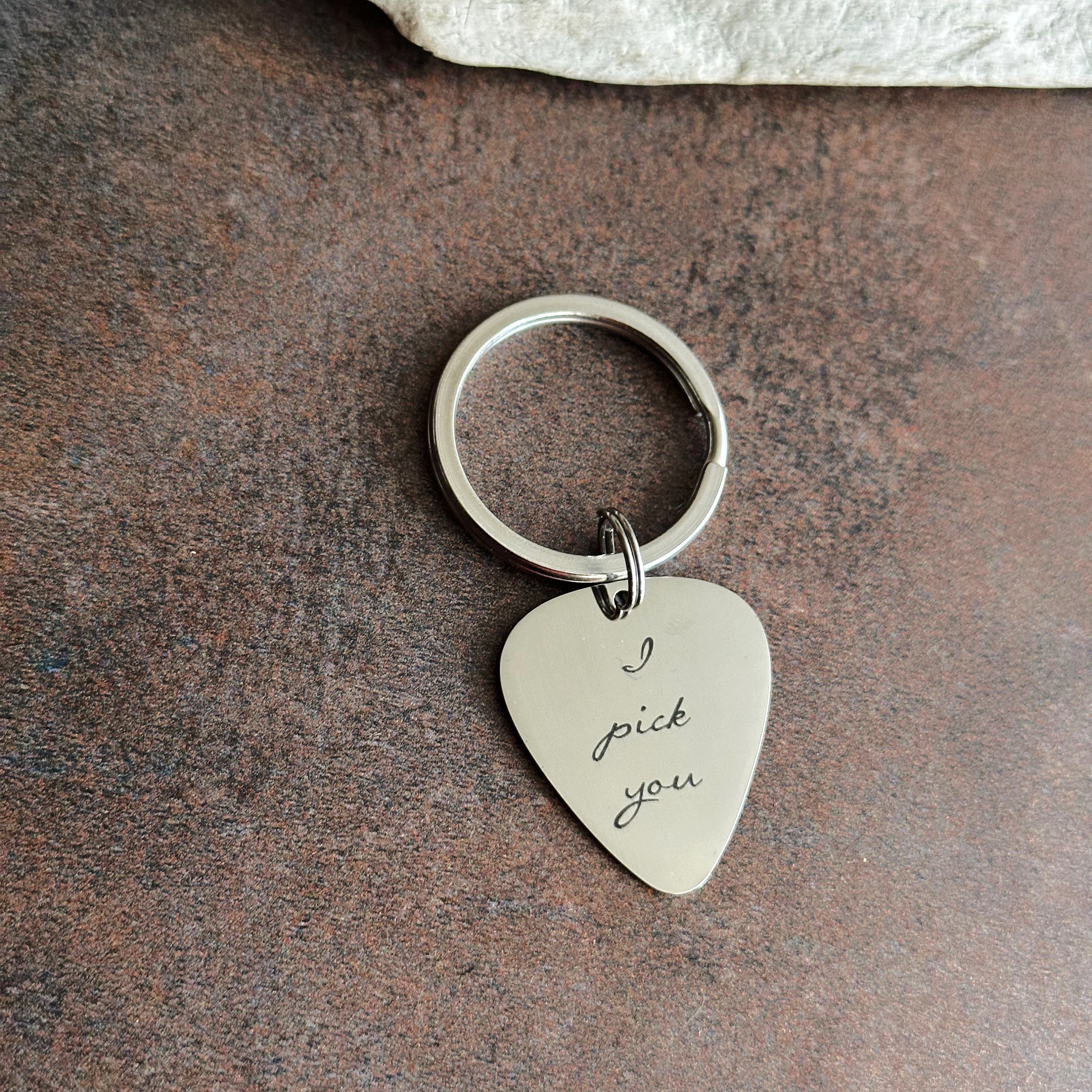 I pick you guitar pick keychain deals