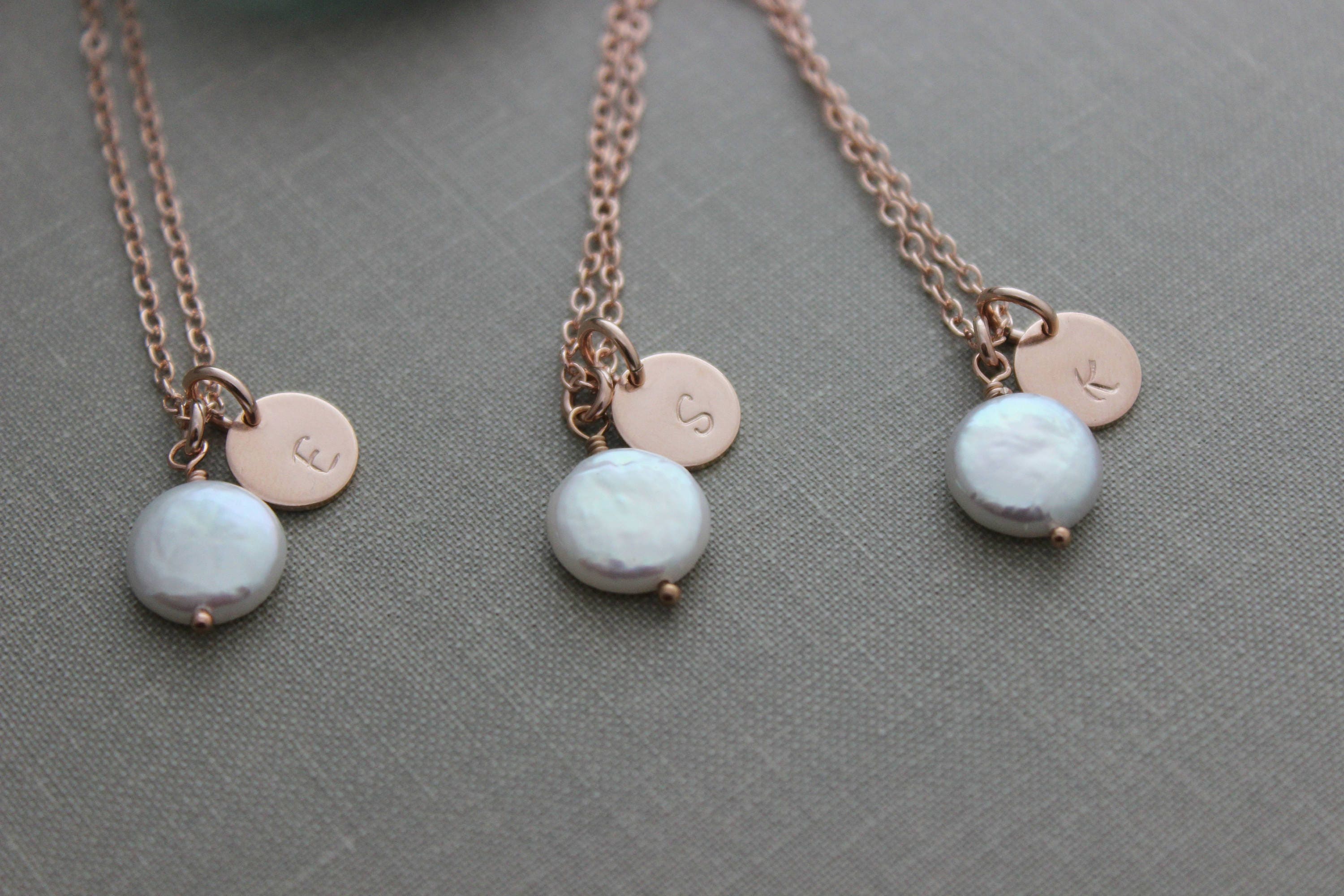 Bridesmaid Jewelry Gift Set 14k rose gold filled necklace Etsy