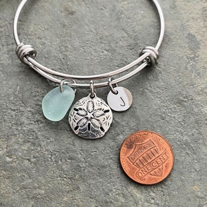 Sand Dollar Charm Bracelet, Stainless Steel Adjustable Bangle With ...