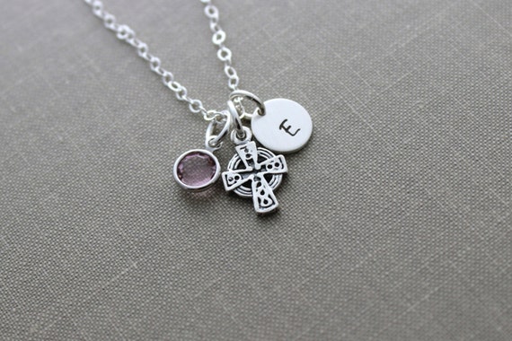 Sterling Silver Anti-Tarnish Treated Cross Disc Charm on an Adjustable Chain Necklace