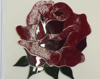 Pre-Cut Stained Glass Red Rose Kit