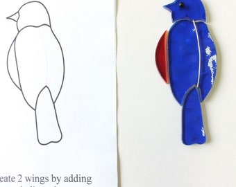 Pre-Cut Stained Glass Small Bluebird Kit