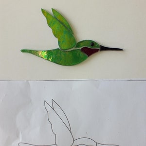 Vorgeschnittener Glasmalerei Kolibri Kit