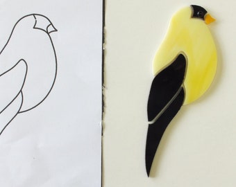 Pre-Cut Stained Glass Goldfinch Kit