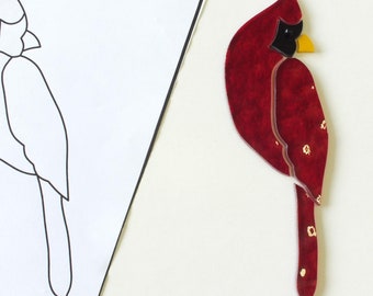 Pre-Cut Stained Glass Small Cardinal Kit