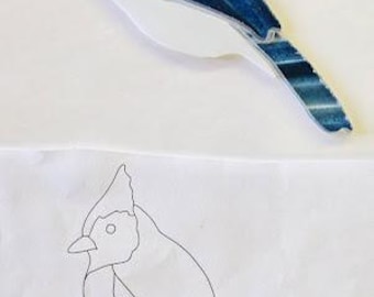 Pre-Cut Stained Glass Small Blue Jay Kit