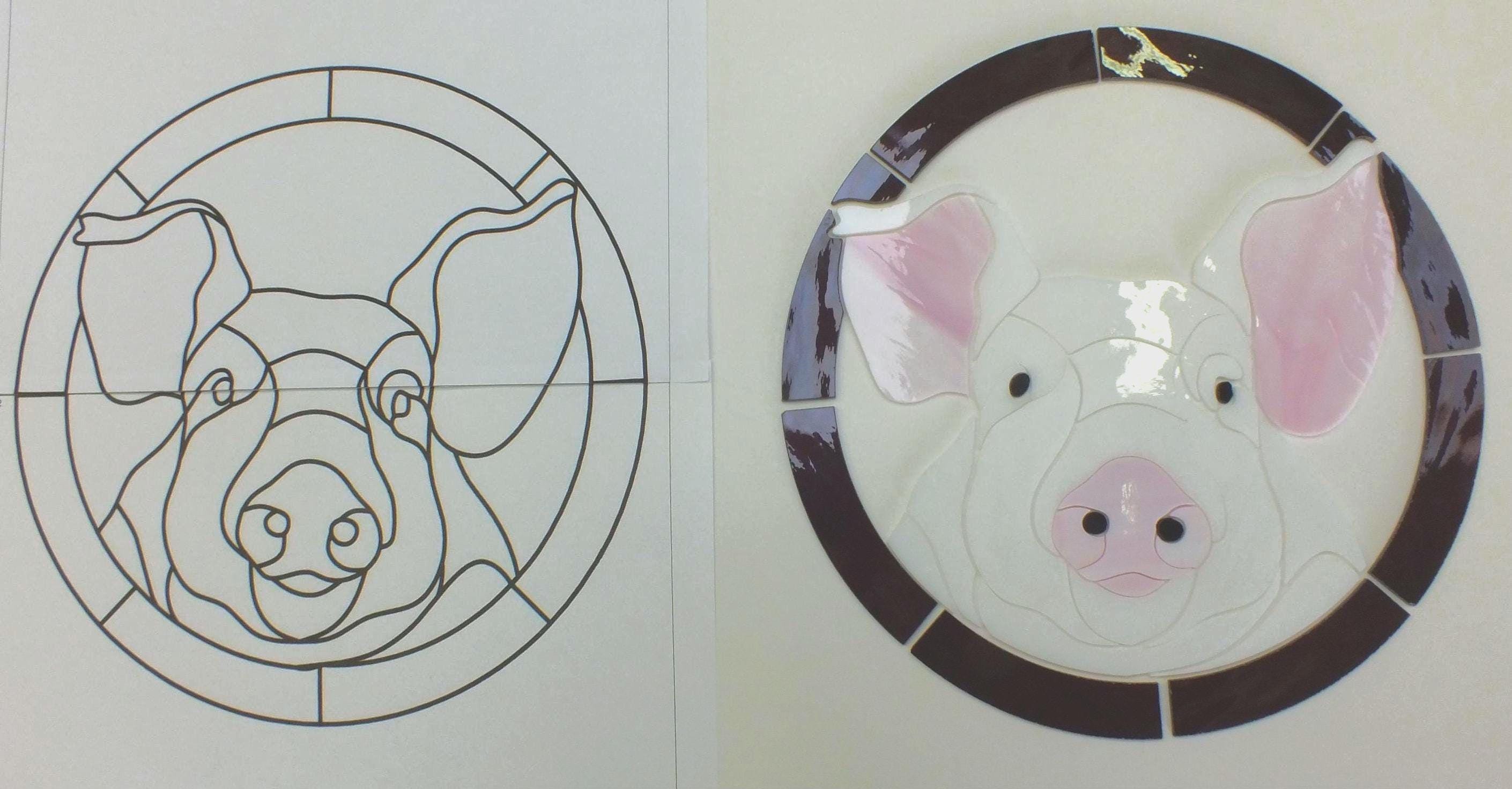 Pre-Cut Stained Glass Pig Kit