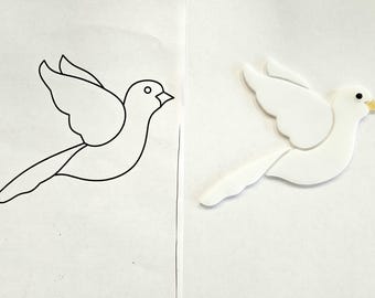 Pre-Cut Stained Glass Small Dove Kit