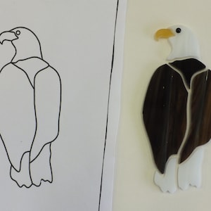 Pre-Cut Stained Glass Bald Eagle Kit