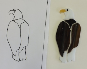 Pre-Cut Stained Glass Bald Eagle Kit