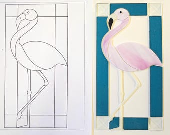 Pre-Cut Flamingo Stained Glass Kit