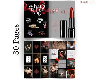 Modèle de magazine d'anniversaire Dark Feminine Vogue : cadeau personnalisé (modifiable sur toile)